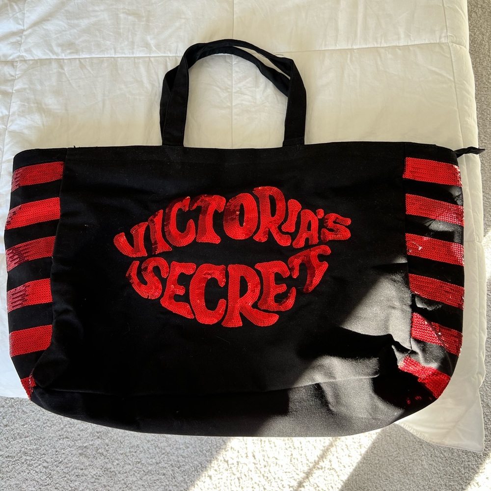 Limited edition Victoria’s Secret tote bag red black sequin
